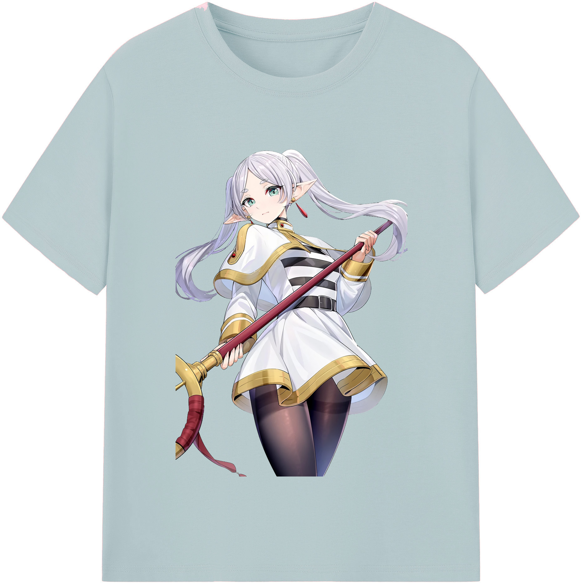 （画像用） 葬送のフリーレン Frieren 綿100％半袖Tシャツ（フロントプリント）